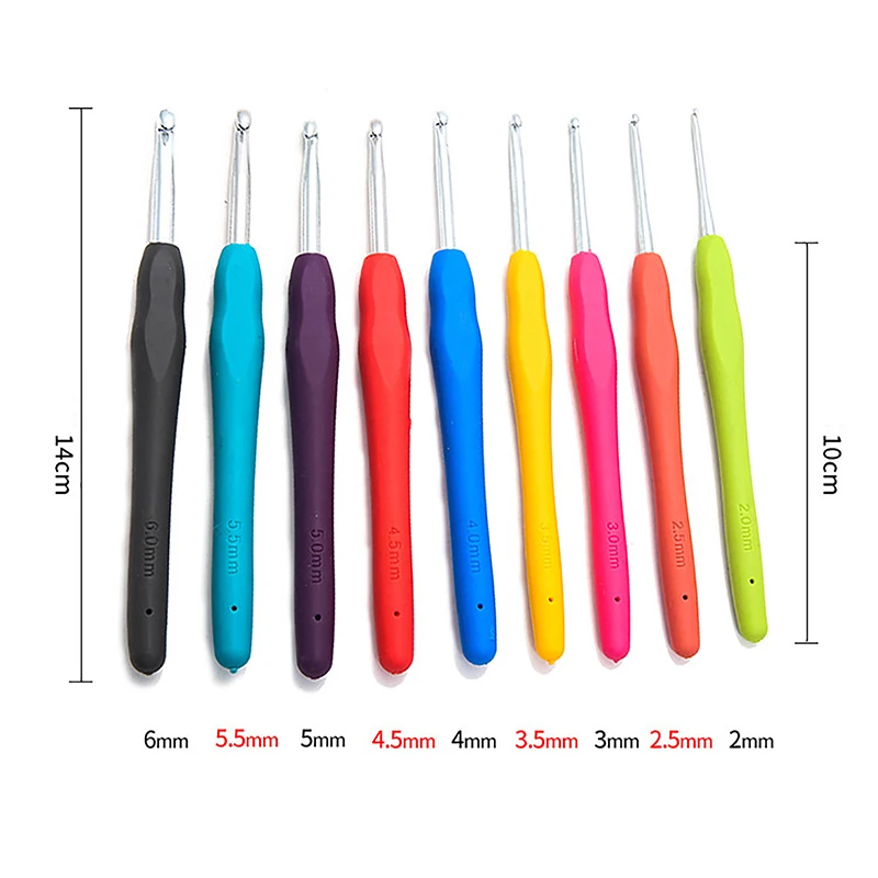 1Pc Ergonomic Crochet Hooks Yarn Knitting Needles 2, 2.5, 3, 3.5, 4, 4.5, 5, 5.5, 6, 7, 8,9,10 Mm. crochet hooks