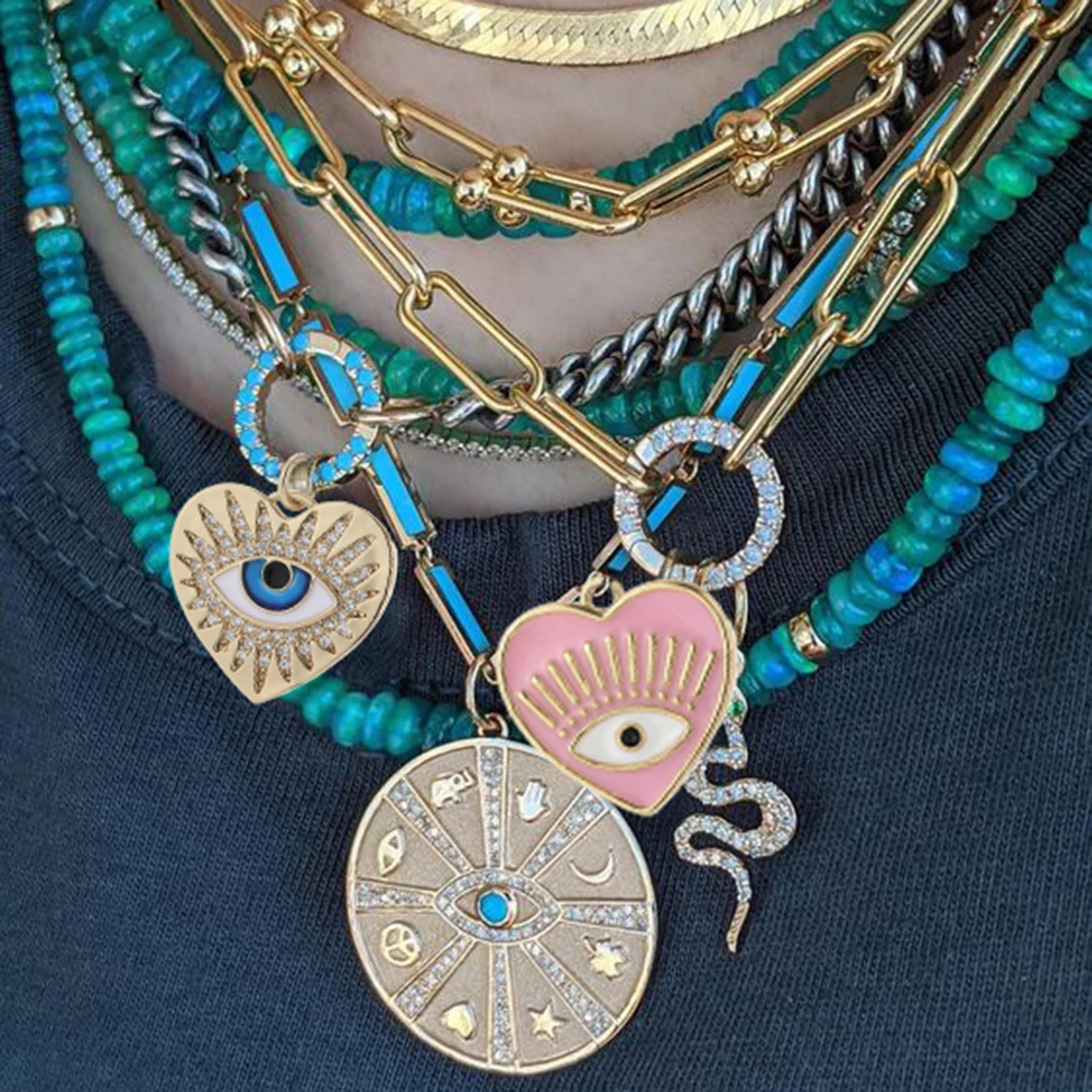 Evil Blue Eye Charms Animal Dog Elephant Heart Pendant Diy Charms For