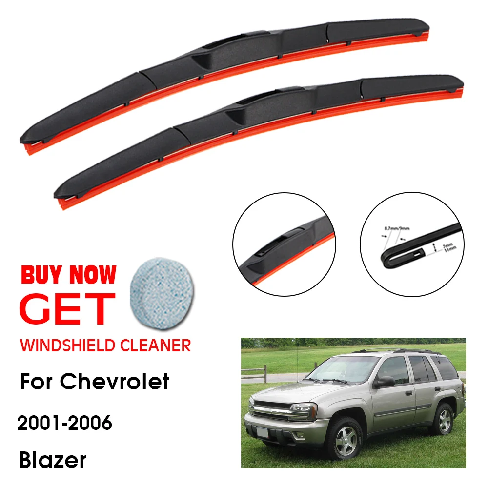 

Car Wiper For Chevrolet Blazer 22"+18" 2001-2006 Front Window Washer Windscreen Windshield Silica Gel Wiper Blades Accessorie