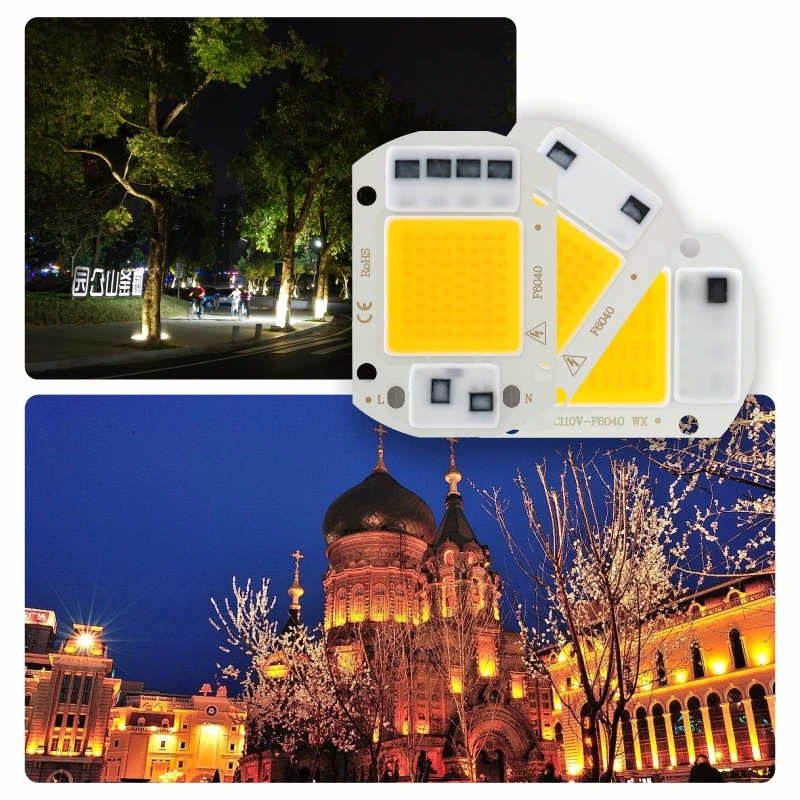투광 조명용 LED 램프 비즈, 드라이버 불필요, 스포트라이트 램프, DIY 조명, COB 칩, 110V, 220V, 10W, 20W, 30W, 50W, 10 개