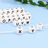 LOFCA 10pcs 12mm Silicone Alphabet Beads BPA Free Baby Teething Alphabet Beads Food Grade Baby Teething Beads DIY Bracelet Neckl 3