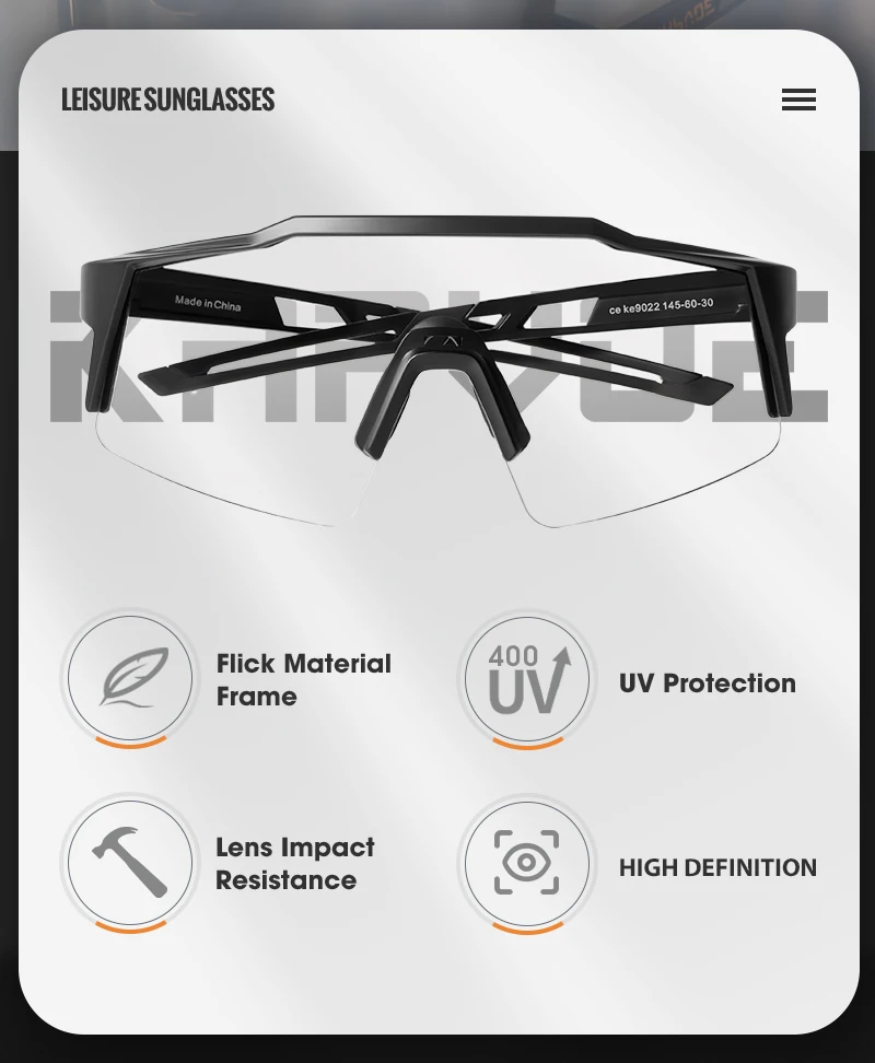 KAPVOE heißer Fahrrad Radfahren Sonnenbrille Frauen Fahrrad Radfahren Photochrome Gläser UV400 Wandern Brillen Mann Outdoor Sport Gläser – Detail 3