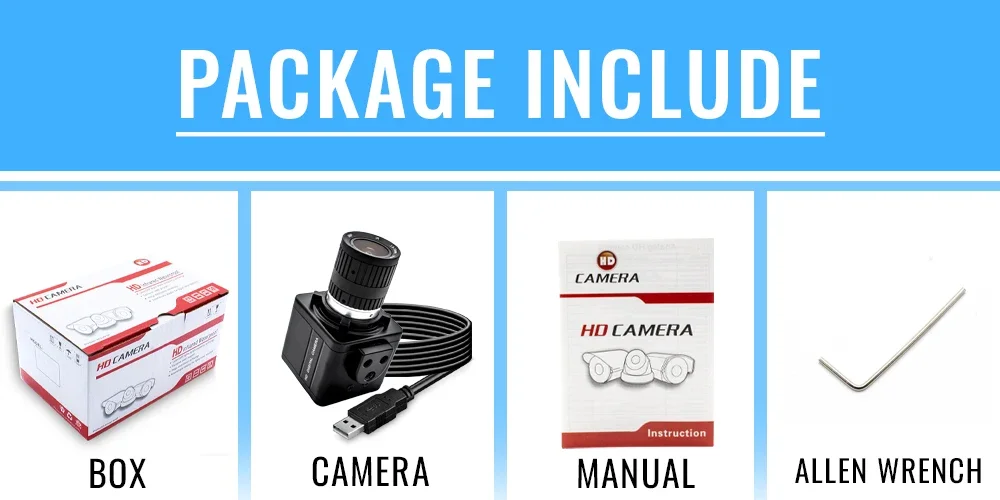Global Shutter USB Camera 1080P 90FPS Industrial Metal Box With Fixed Focal Lens