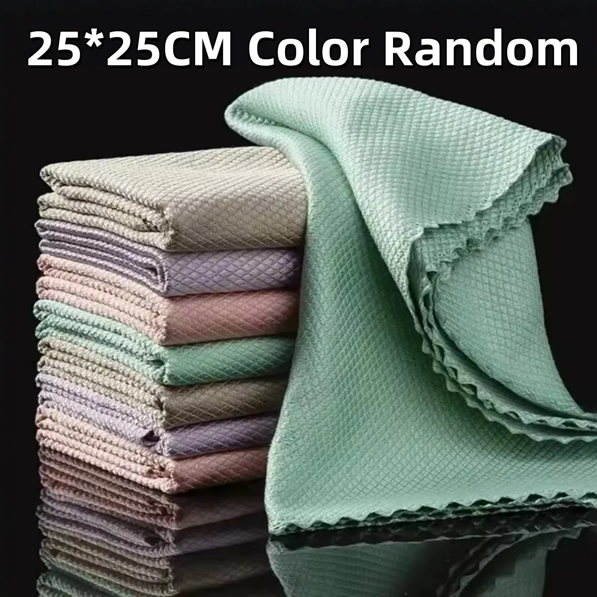 5/10 pces pano de limpeza de vidro de microfibra sem fiapos rapidamente limpar janelas, óculos, pára-brisas, espelhos, aço inoxidável