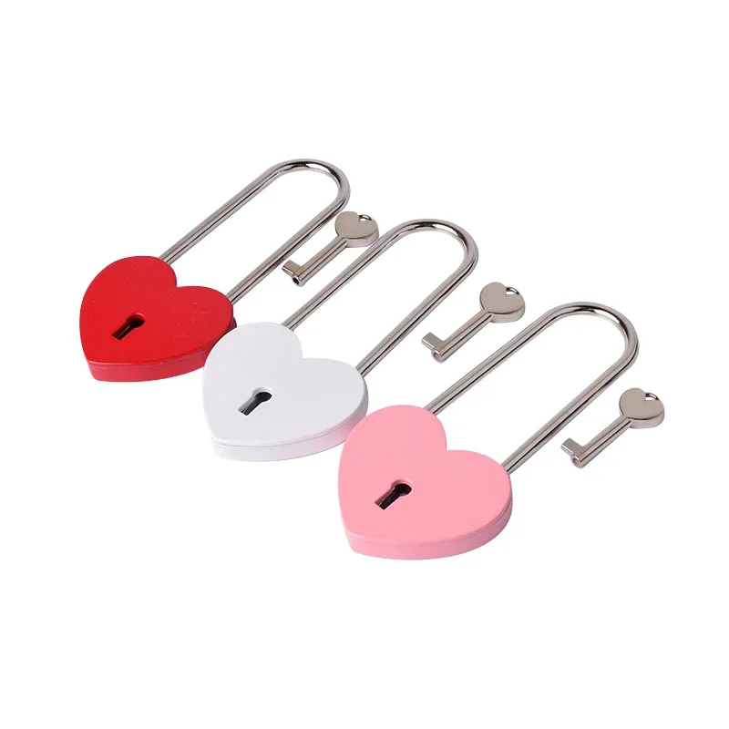 Mini Metal Heart Shaped Padlock Antique Style Love Lock Set With Key Wedding Valentine's Day Gifts Romantic Couple Wishing Lock