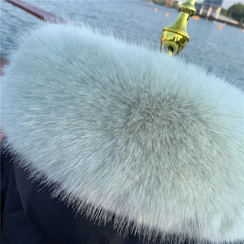 Soft Women Scarf Winter Faux Fox Fur Collar Furry Warm Thicken Men Parka Coat Hood Decor Fake Fur Shawl Luxury Scarves