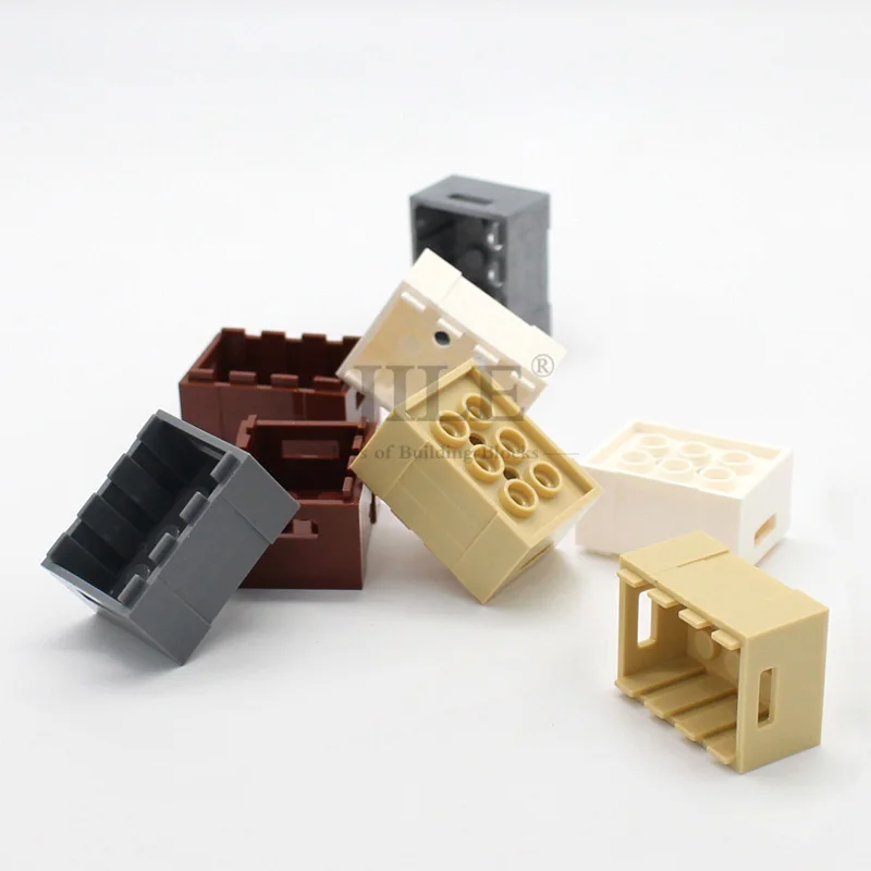 Moc 30150 빌딩 블록 컨테이너 상자, 손잡이가 있는 3x4x1 2/3, DIY 벽돌 호환 조립 피규어 친구 장난감, 10 개
