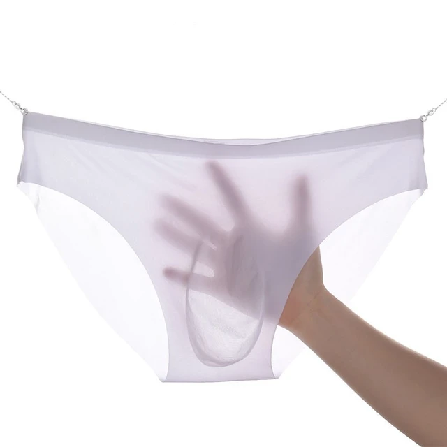 Thin sexy men's underwear seamless briefs summer breathable ice silk  quick-drying shorts transparent - AliExpress