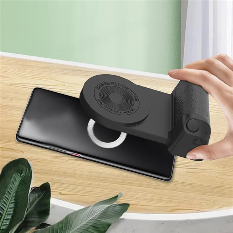 카메라 거치대 그립 무선 충전 마그네틱 셀카 사진 브래킷, 흔들림 방지 마운트, 안드로이드 IOS 휴대폰용, 3 in 1, 블랙
