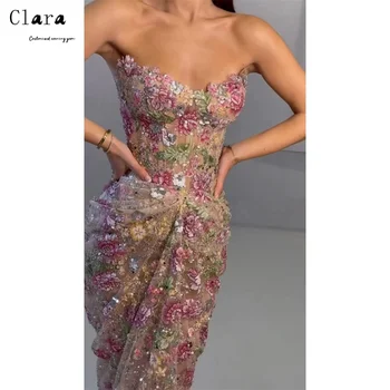 Clara Custom Flower Fishtail Strapless Lace Elegant and Formal Women's Dresses Prom Luxury Dresses Dress Party Women's Ball Gown 1