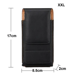 Premium Universal Magnetic Leather Phone Belt Clip Case with 360° Rotating Holster (XXL)