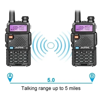2pcs BAOFENG 5W 8W High Power Dual Band Two Way Radio Long Range Handheld Portable Walkies Talkies For Hunting 4