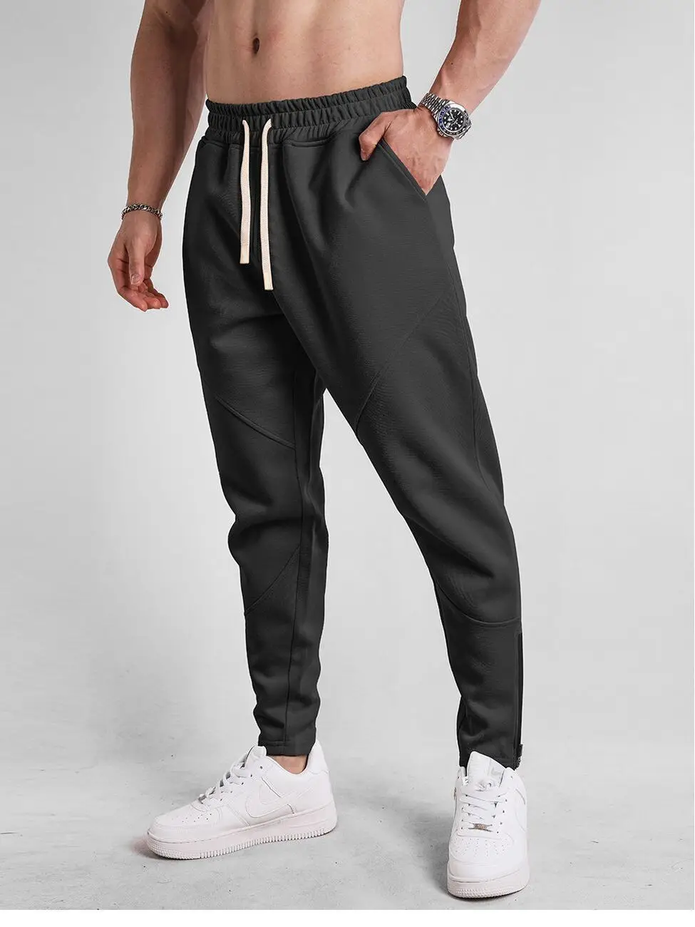 Open Crotch Sex Slim Fit Running Sweatpants Sports Joggers Trousers Warm Outdoor Fitness Gym Casual Men Track Pants Streetwear