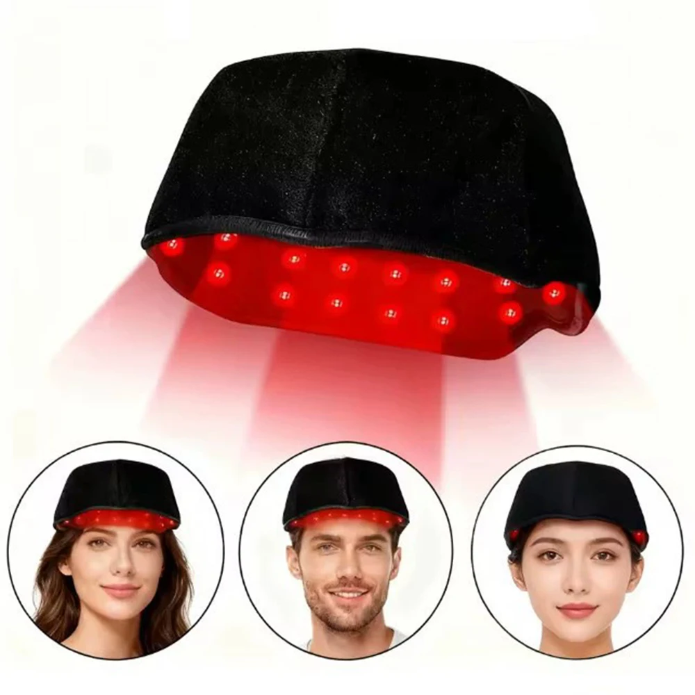 Red Light Hats for Hair Regrowth Infrared light Cap Thinning Anti Hair Loss Anxiety Stress Reduce Migraine Scalp Relax Massager