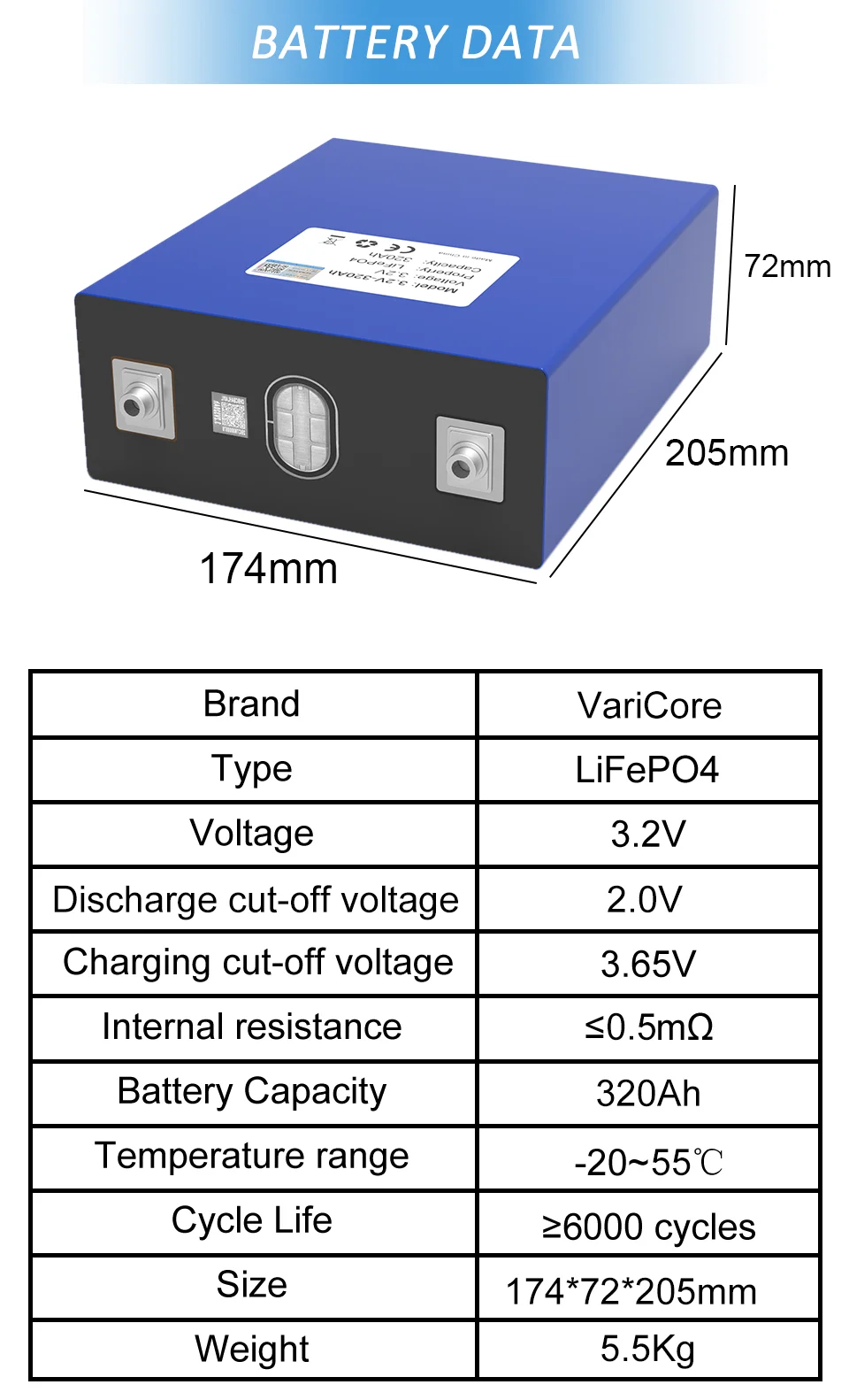 3.2V LiFePO4 Battery 320AH 280ah 200ah 150ah 105ah 340ah DIY 12v 24V Automotive