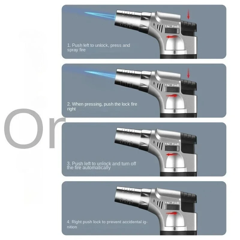 Description Picture 5 of itemNew Portable Metal FlameBBQ Heating Ignition Grill Kitchen Blow Torch Adjustable Cooking Butane Gas Torch Lighter Burner Flame