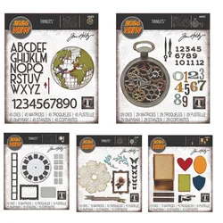 tim holtz 2024 Thinlits Metal Cutting Dies earth die Diary Decoration AALLCreate Embossing Template DIY Greeting Card