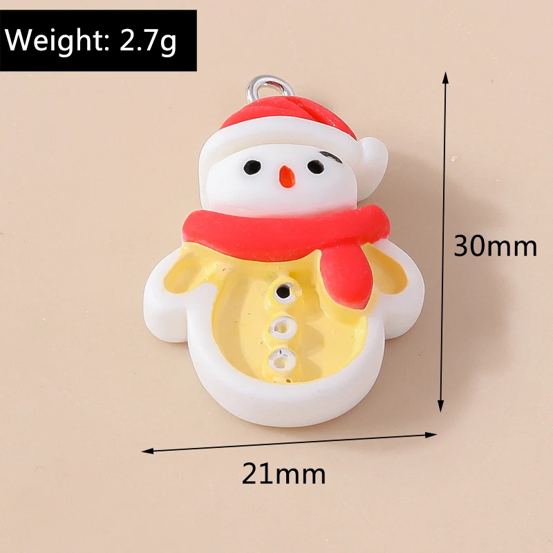 Leslie 10 stücke Weihnachten Charms niedlichen Harz Hirsch Baum Glocke Schneemann Santa Claus Charms Anhänger für DIY Schmuck Herstellung Zubehör – Detail 16