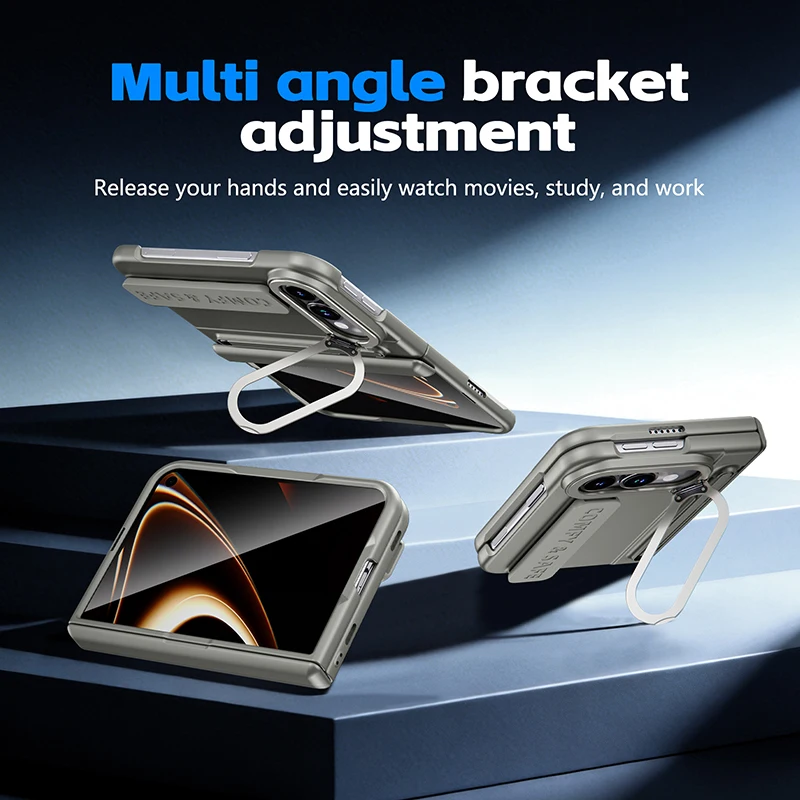 Premium Matte Finish Phone Case Kit with Wrist Strap, Stylus Pen, Screen Protector, Lens Frame, and Kickstand Hinge Guard