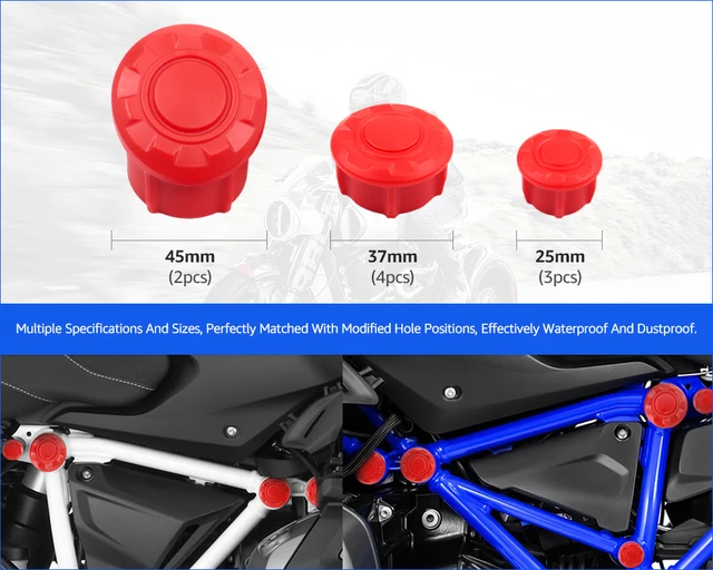 Tappi Copri Foro Telaio Moto Per BMW R1200GS R1250GS Adventure 2014-2023 - Nero - Foto 5