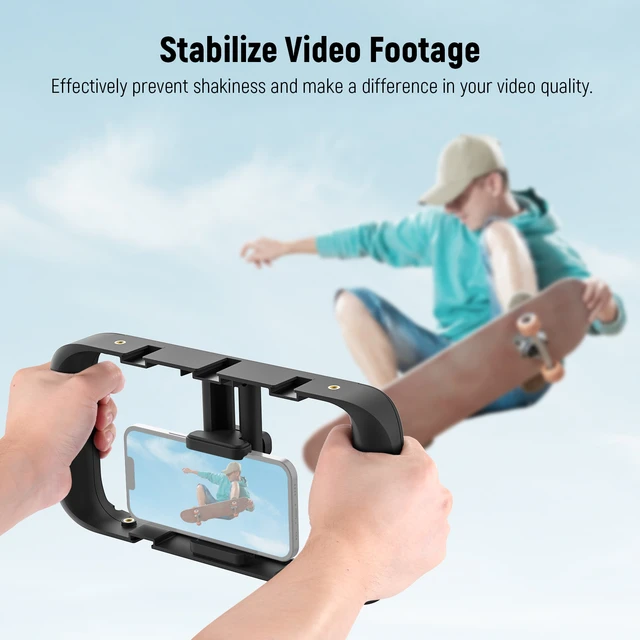 Universeller Handy käfig für iPhone für Sart phone Vlogging Cage mit kaltem  Schuh für LED-Licht Hands tativ Käfig Zubehör - AliExpress