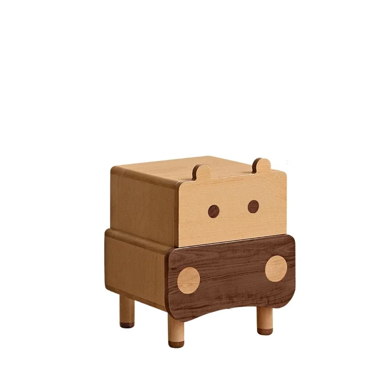 **All solid wood children's bedside table Modern simple bedside cabinet European beech bedroom cabinet
