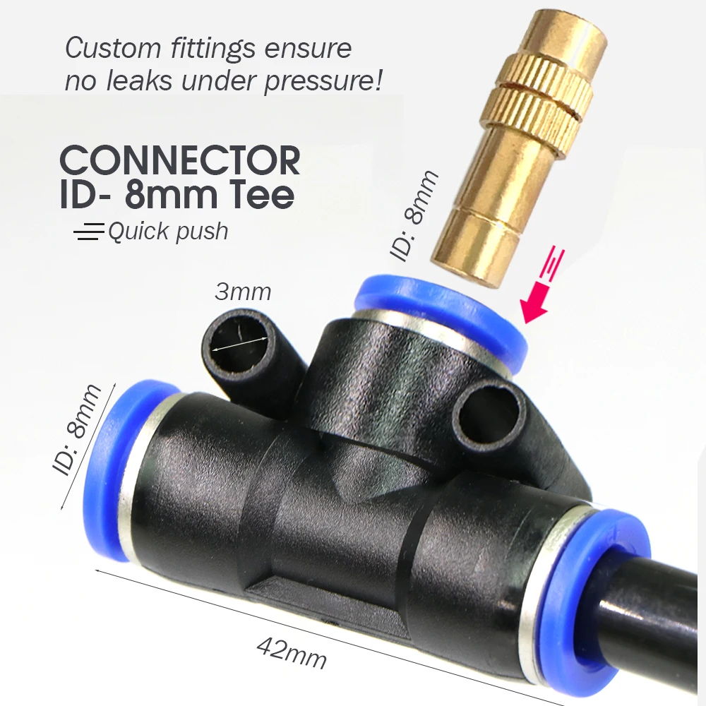 Outdoors Garden Adjustable Brass Nozzle Atomizer Kit 5/8mm Hose Nebulization Humidification Cooling Watering System Lawn Spray 3