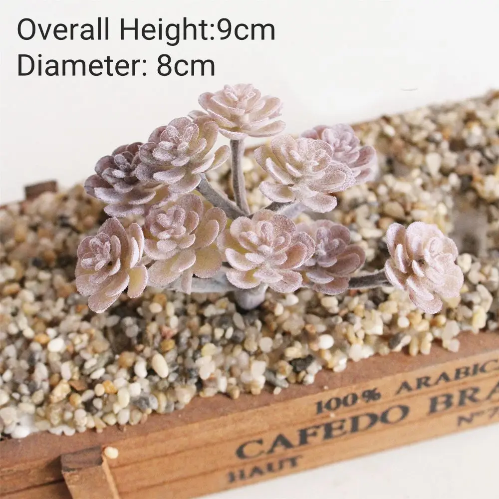 Vibrant Purple Flocking Artificial Succulent Decor