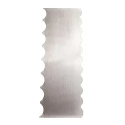 Premium Stainless Steel Double-Sided Cake Scraper with Patterned Edge for Professional Cake Decorating (27)