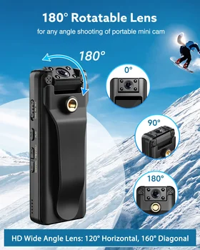BOBLOV A22 Mini Body Camera 1080P HD Visione notturna magnetica per la sorveglianza di polizia Nanny Videocamera DV indossabile