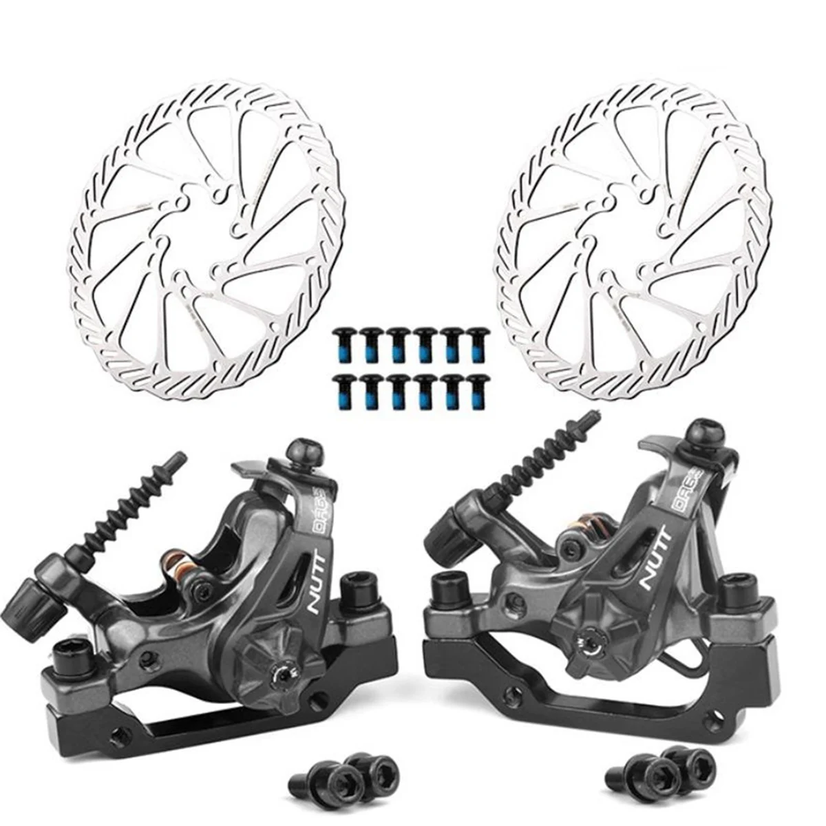 

Механические дисковые тормоза NUTT MTB, двусторонние тормозные колодки 160 мм G3, тормозные колодки, винты, детали для велосипедов