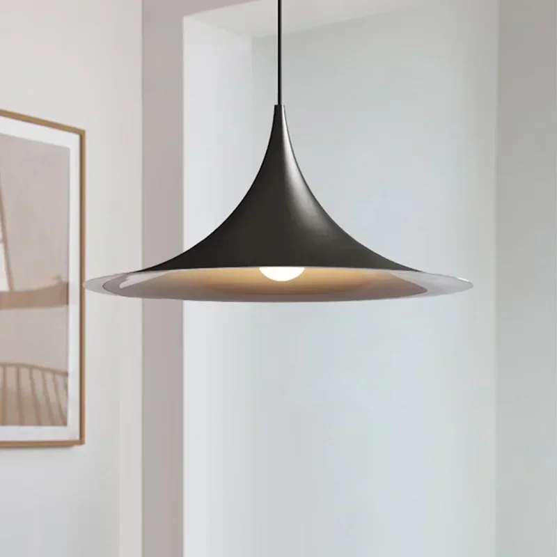 

Modern Horn Lamp Designer Simple Pendant Lamp Dinging Room Bedroom Hotel Restaurant Bar Decor Industrail E27 Black Pendant Light
