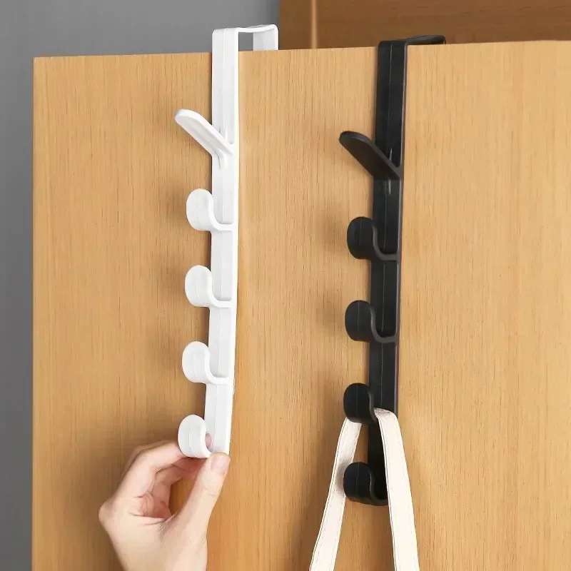 Plastic Hook Cabinet Door Hanging Rack Desk Shelves Kitchen Utensils Storage Organizer Bathroom Accessories