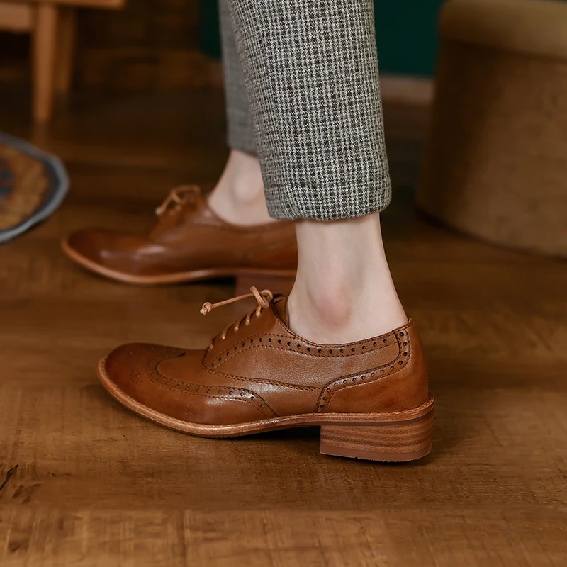 Mujer Zapatos Oxford De Tacon Zapatos Oxford Con Cordones Para