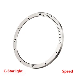 Premium Bezel Ring Cover with Time/Speed Scale - Protective Metal Frame Bumper Accessories - Galaxy Watch 8 40mm (C - Starlight)