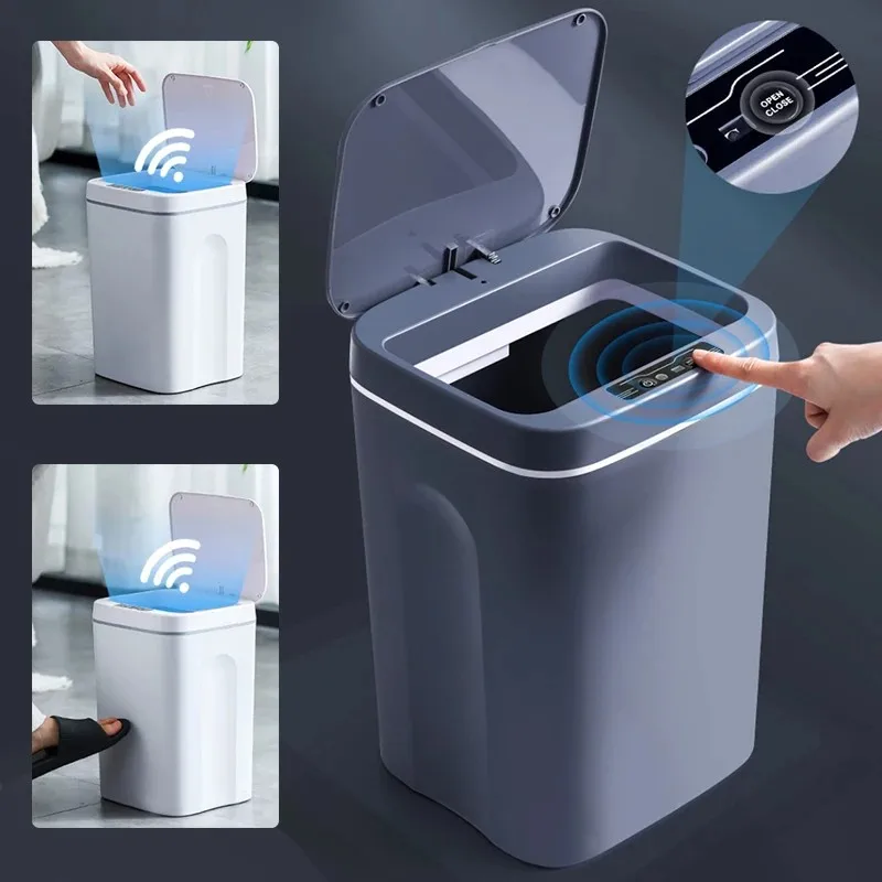 

12-16L Smart Trash Can Automatic Sensor Dustbin Electric Waste Bin Waterproof Wastebasket For Kitchen Bathroom Recycling Trash