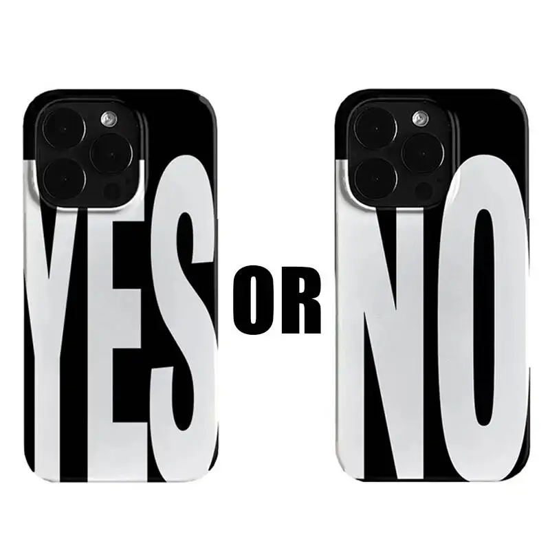 Personalized Black & White Letter Art Phone Case - Stylish Hard PC Cover