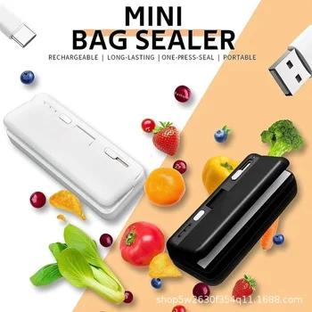 Mini Plastic Bag Sealer Heat Bag Sealing Machine Food Packaging Plastic Bags Sealer Clip Bag Handheld Rechargeable Heat Sealer 1