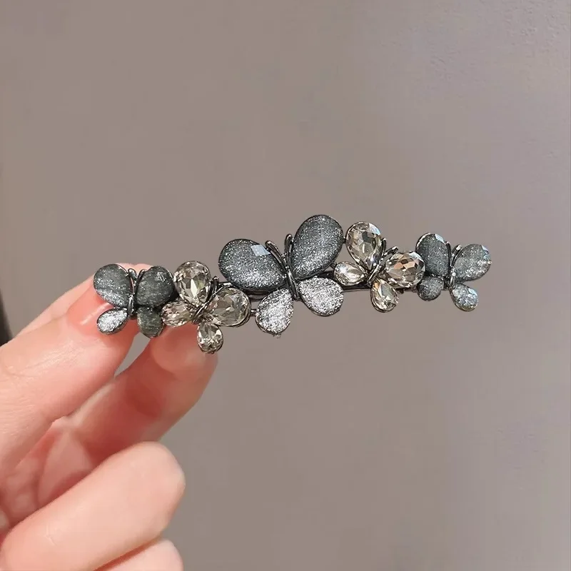Koreanischen Stil Strass Schmetterling Haar Clip High-end-frauen Hinterkopf Halb-gebunden Frühling Clip Mode Legierung haar Zubehör