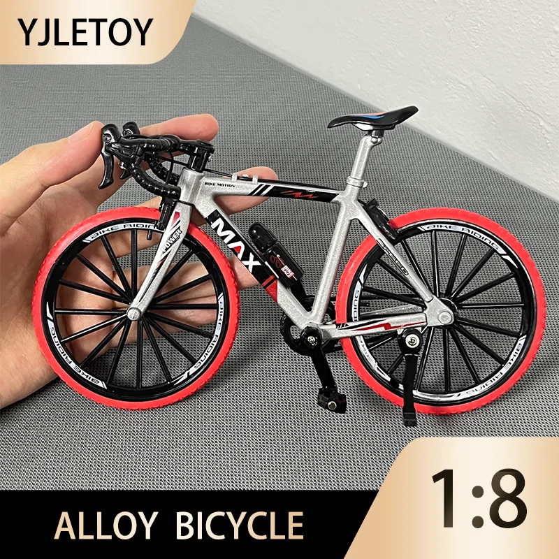 Bike Toys Finger Bike Toys 1:8 New Finger Mountain Alloy Bicycle Diecast Simulation Model Miniature Racing Metal Mini Bike Collection Boy's Toys