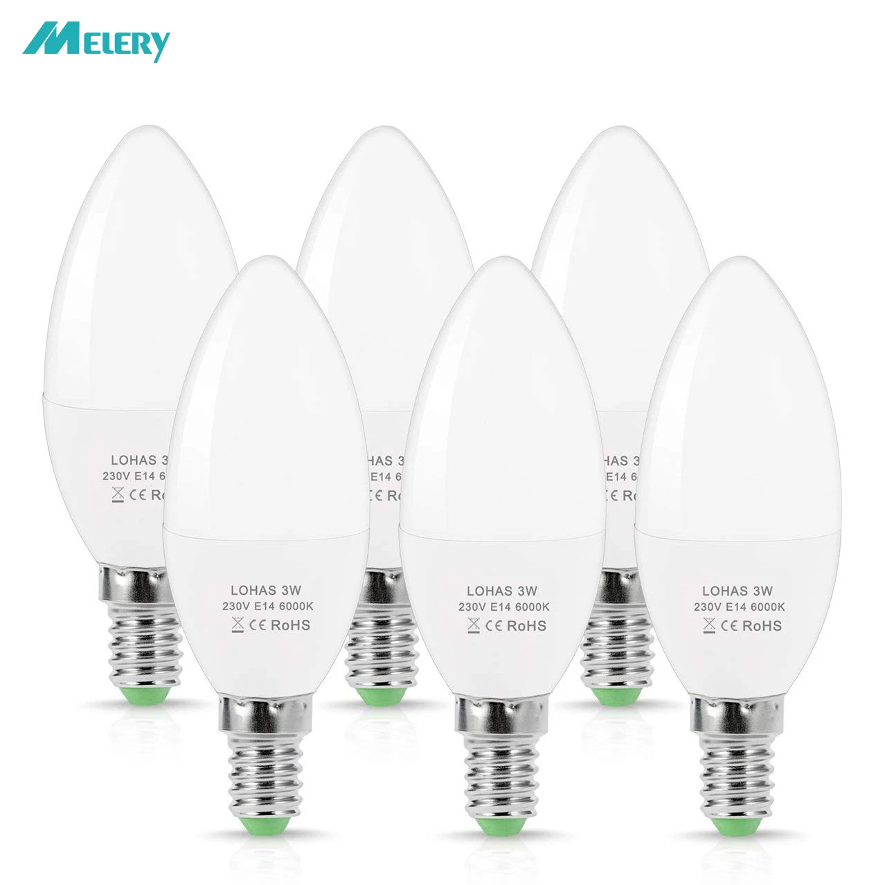 E14 B22 4x 3W LED Low Energy Candle Light Bulbs 6400K Cool Daylight White Lamps 