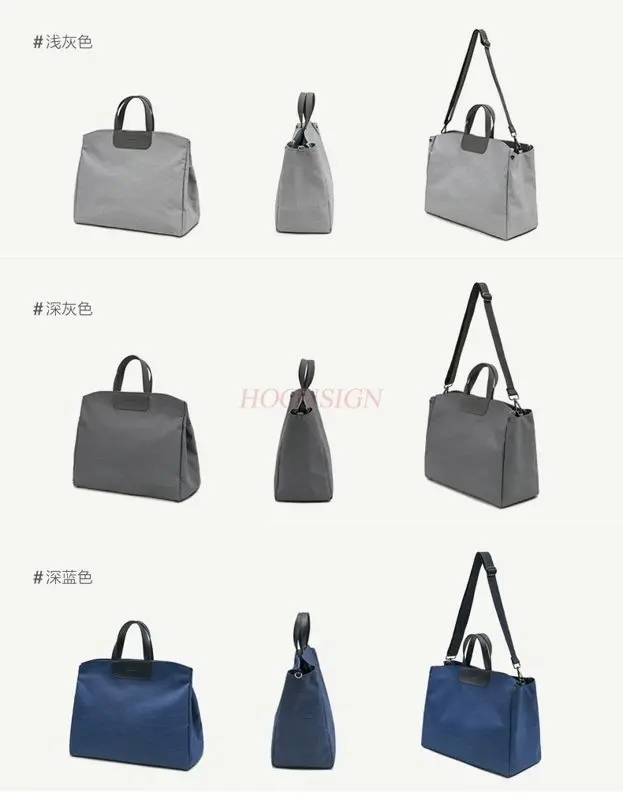 1pcs 여성용 휴대용 서류 가방, 전문적인 대용량, 세련된 기질, 옥스포드 천 간단한 사무실 파일 가방