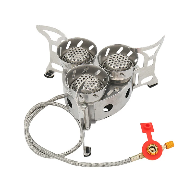 Bruciatore A Fiamma A Gas Da Campeggio All'Aperto Antivento Picnic Viaggio Alpinismo Riscaldamento Cottura Barbecue Barbecue Attrezzatura Ad Alta Pote