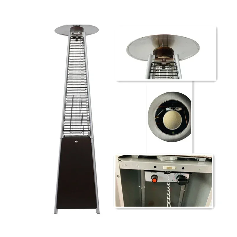 Modern Glass Tube Log Burner Durable Wall Mount Solar Terracotta Kerosene Round Terrace Outdoor Patio Gas Heater With Bar Table 4