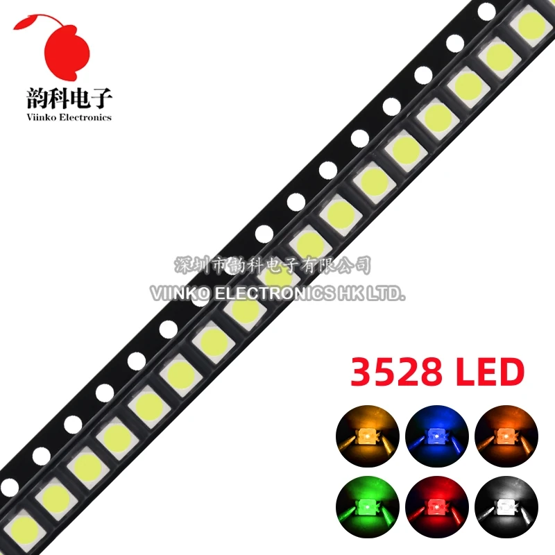 100 szt. 0402 0603 0805 1206 1210 3528 5050 LED SMD czerwony żółty zielony biały niebieski pomarańczowy dioda elektroluminescencyjna dobrej jakości