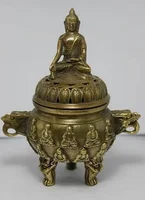 collectable Bronze Statues Dragon Kwan-yin Buddha Incense Burners /Censer Statue 1