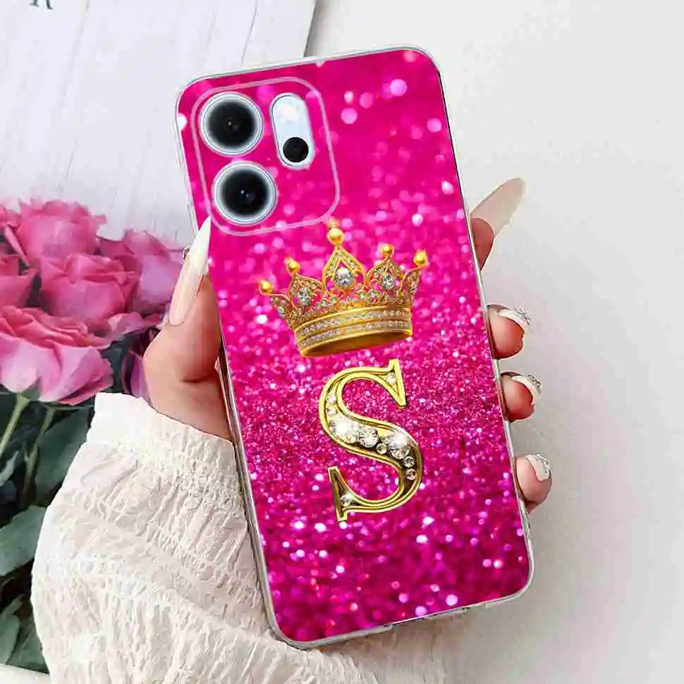 New Design Floral Letter TPU Soft Silicone Phone Case - 6.57 Cover, Elegant and Durable Protection