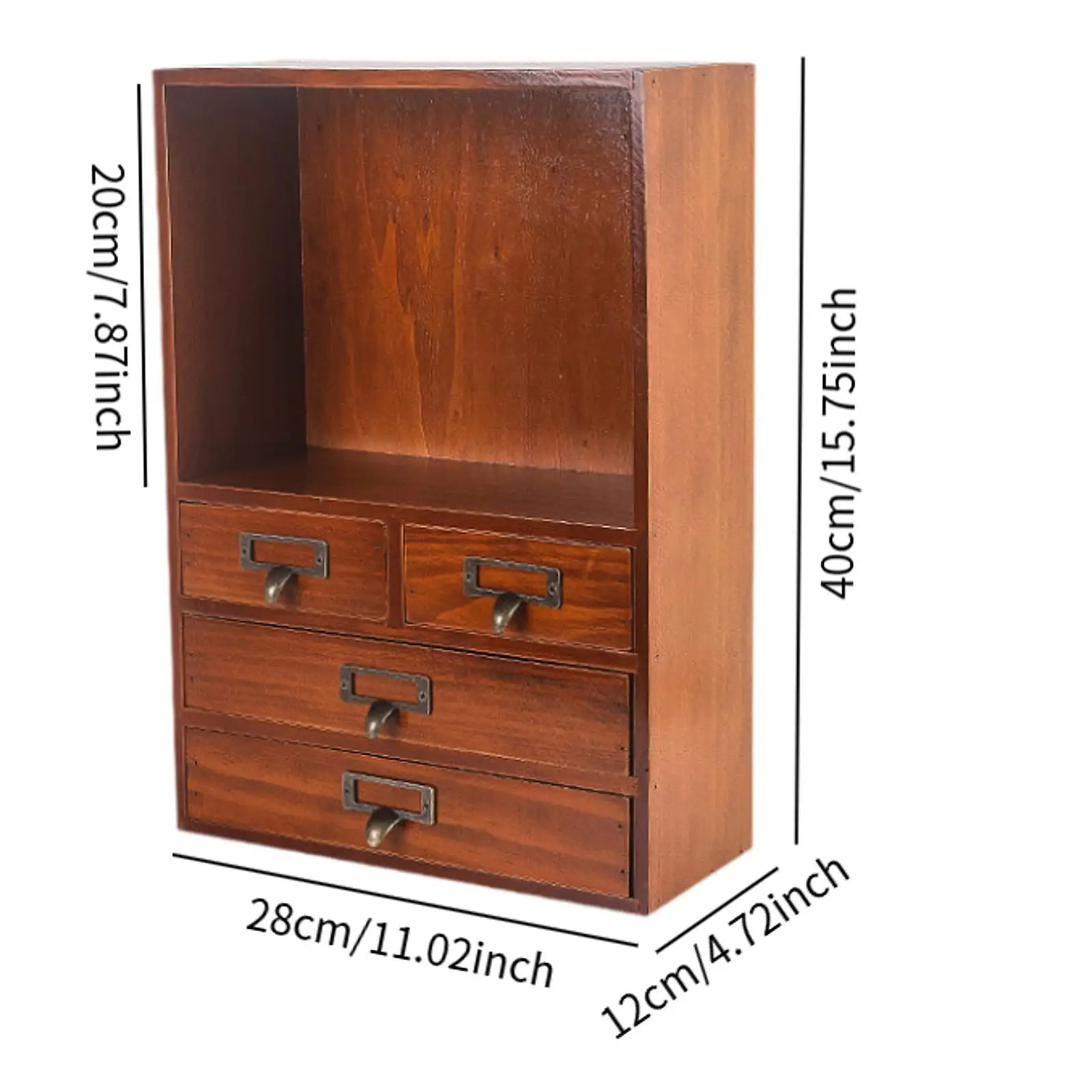Storage Cabinet Retro Vintage Tabletop Organizer for Countertops Living Room
