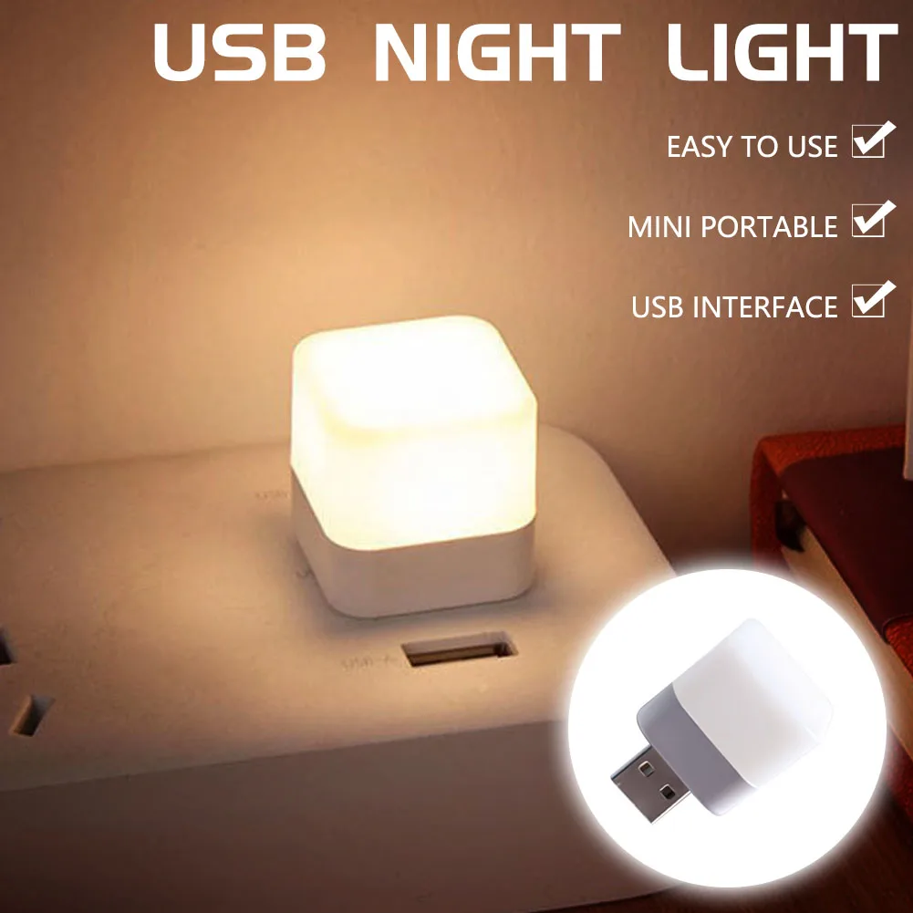 

Лампа с USB-разъемом, маленький ночник, компьютерный блок питания, светодиодная лампа с зарядкой, квадратный мини-светильник для книги светодиодный светильник льник для чтения с защитой глаз