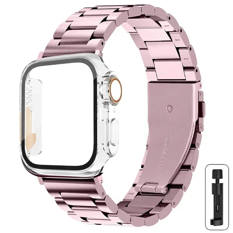 Elegant Stainless Steel Watch Strap with Ultra Case